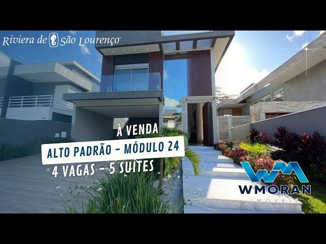 Casa com 5 suítes à venda com 300 m² de área útil em Riviera - Módulo 24 - Bertioga/SP