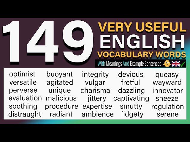 149 VERY USEFUL English Vocabulary Words with Meanings and Phrases | Improve Your English Fluency