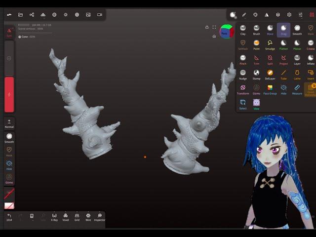 sculpting on my vtuber horns a bit on this eventing