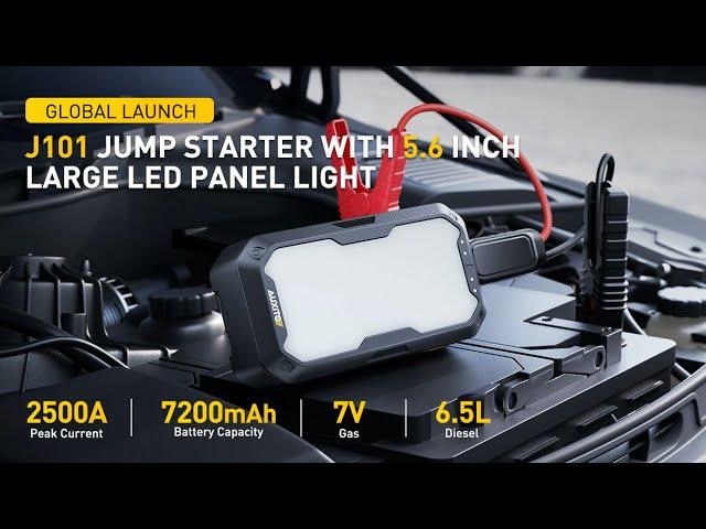 Camping essentials! J101 jump starter + LED Work Panel Light, one machine for two purposes, so easy!