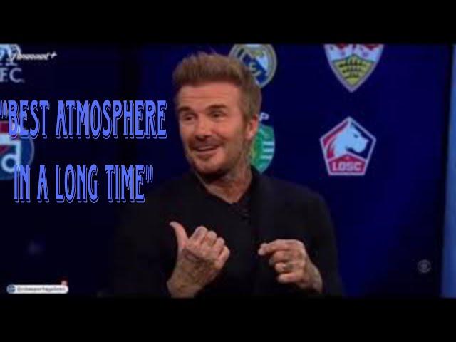 David Beckham on the atmosphere at ST ANDREWS @ Knighthead park Vs Wrexham