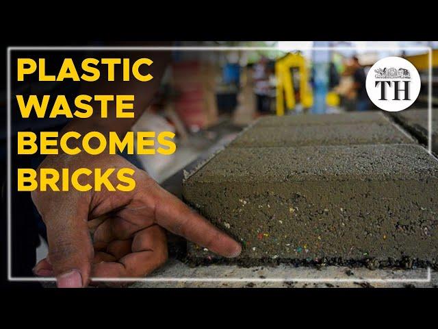 Paving bricks made from plastic waste