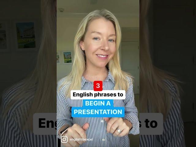 3 Phrases to Begin a Presentation #shorts