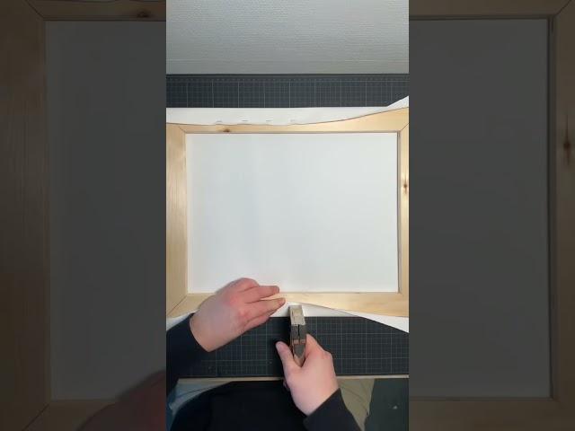 How to stretch a canvas over a frame #shorts #canvas