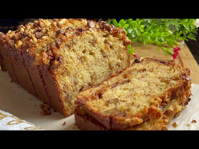 The best banana bread recipe/ كيك الموز والشوكلاته