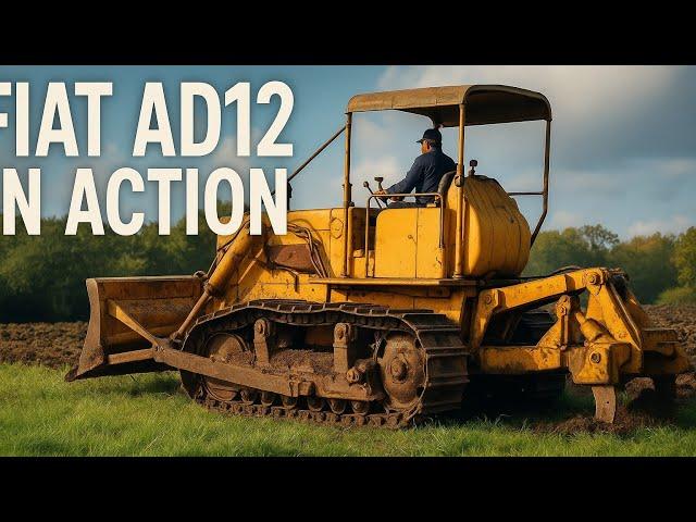 Fiat AD12 in Action | Powerful Ploughing Performance | Vintage Crawler Tractor at Work