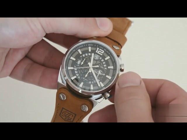 Tornado Chrono - Silver Case & Brown leather