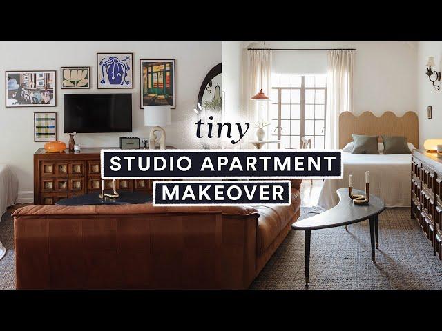 290 SQ FT STUDIO APARTMENT MAKEOVER  ALL Facebook Marketplace + DIY Wavy Headboard