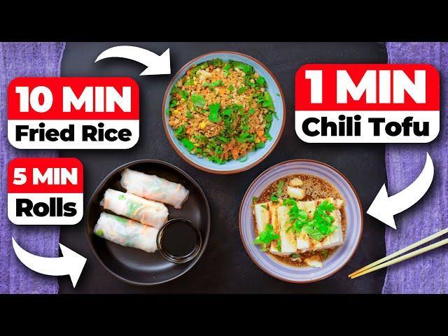 3 FAST Asian-Inspired Vegan Meals! (High Protein)