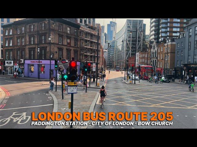 Hop on a London double-decker bus from West London's Paddington to Bow in East London - Bus 205 