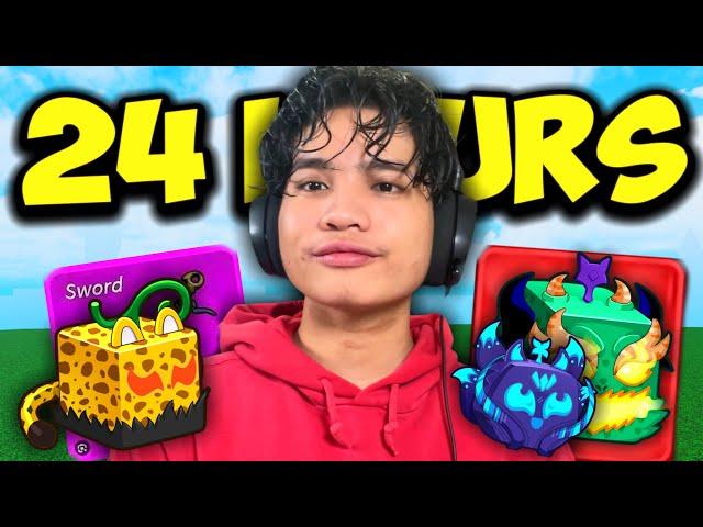 Playing Roblox Blox Fruits for 24 Hours STRAIGHT (Part 2)