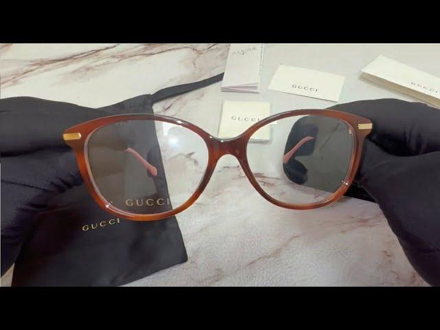 Unboxing Gucci Eyeglasses Women's GG0967O 002 Havana/Gold 53-16-140mm