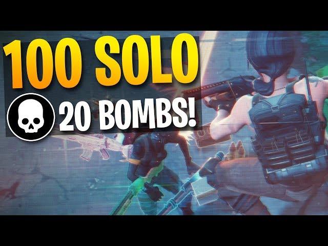 MY 100th 20 BOMB IN SOLOS! High Kill Gameplay (Fortnite Battle Royale)