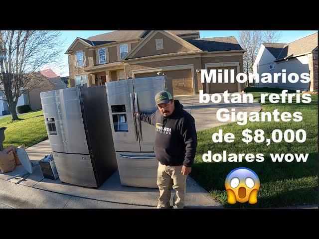 Wow  2 refrigeradores de $$8,000   / LO QUE TIRAN EN USA LOS MILLONARIOS / VENTA DE GARAGE EN USA