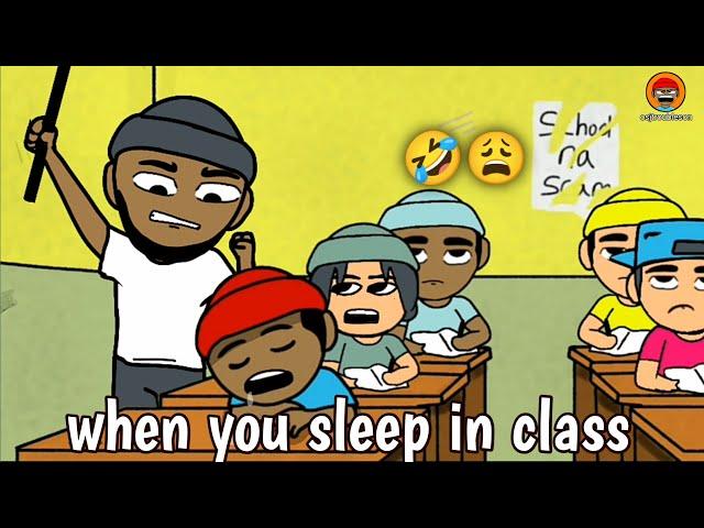 sleeping in the class (funny cartoon)