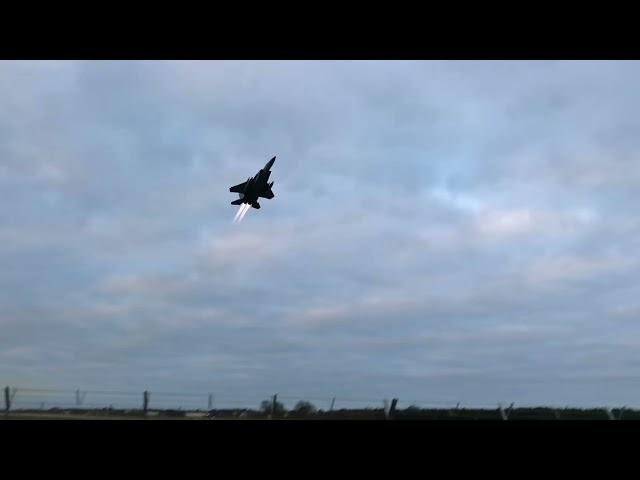 3 x Unrestricted climbs by RAF Lakenheath’s F15’s from the end of the runway!