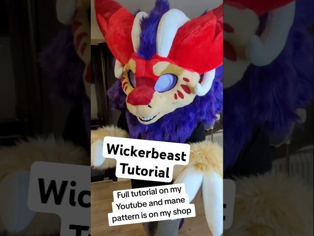 How I furred a wickerbeast fursuit head #fursuitmaker #fursuit