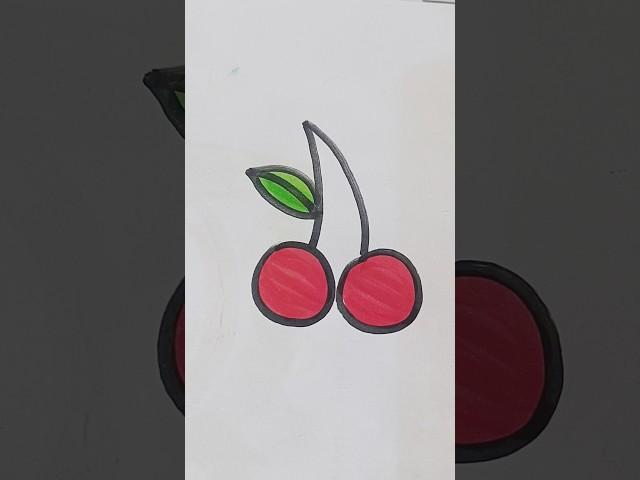 How to draw Cherry  | Fruit drawing #skyart #drawingideas