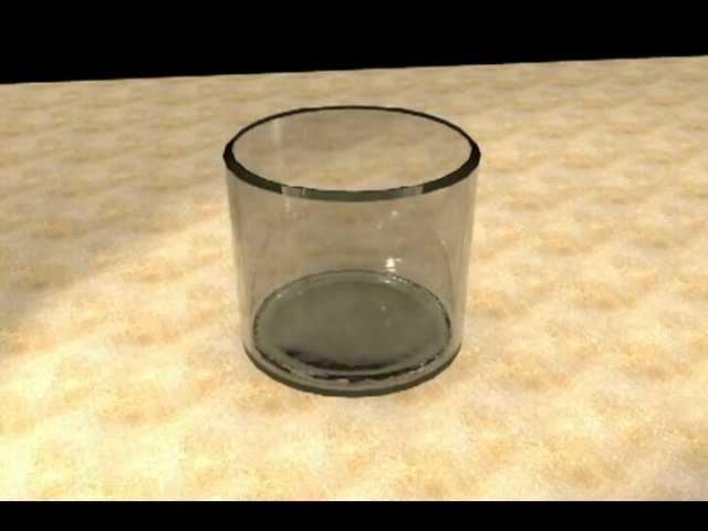 3d Glass filling with water