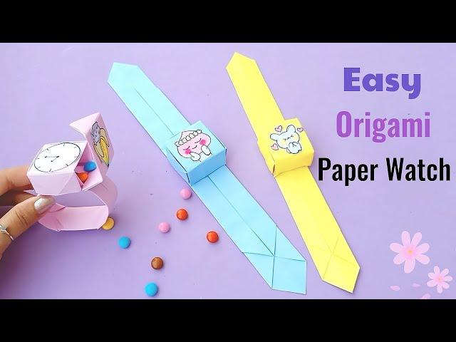 How to make easy paper watch /Origami paper Watch / Easy Origami / Paper watch / DIY /school craft