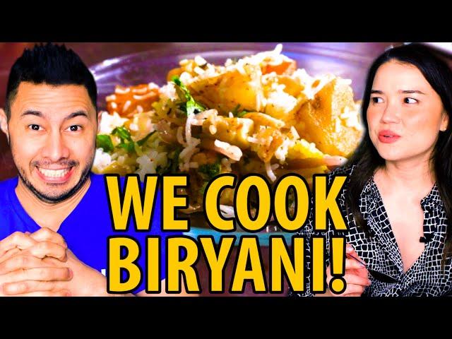 WE COOK BIRYANI! | Indian Cooking Vlog | Jaby Koay & Achara Kirk!