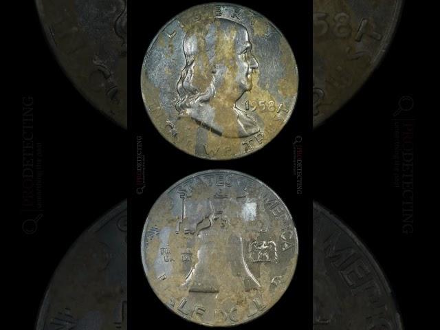 Metal Detecting Zen - Restoring 1958-D 50¢ #coincleaning #coins