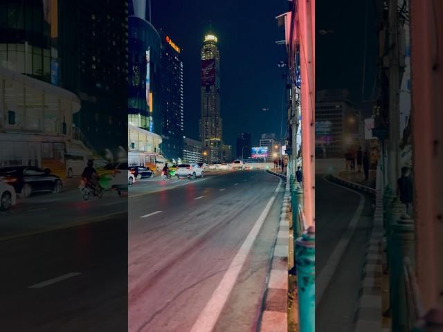 Night view of Bangkok street