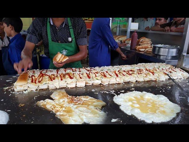 TRIPLE LAYERED 100+ EGG BURGERS | Fastest Making Skills of Street Food Bun kabab at Al Madina