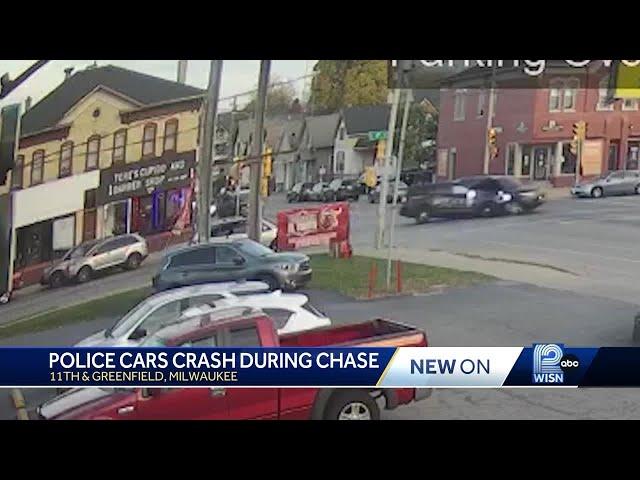 Milwaukee police squad cars involved in crashes Monday night