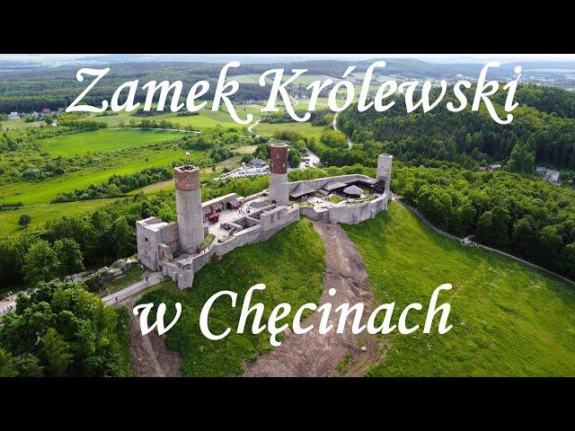 Zamek Królewski w Chęcinach z drona DJI 4k - Zamek Królewski w Chęcinach z lotu ptaka DJI 4k