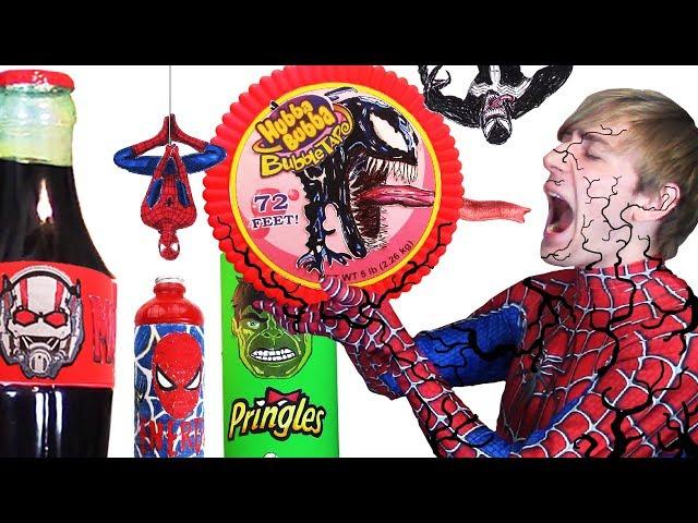 Do NOT Eat VENOM Hubba Bubba  DIY Superhero Food & Drinks Spiderman, Hulk, Antman - Giant Food