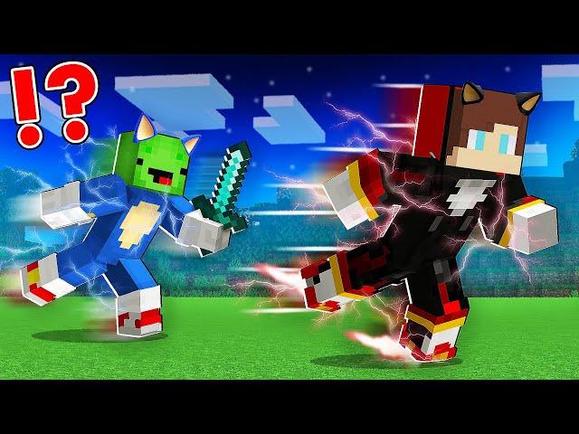 JJ Shadow and Mikey Sonic The Hedgehog SPEED Speedrunner VS Hunter - Minecraft (Maizen)