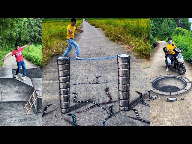 Just For Fun, Easy Way To Paint The 3D Art On The Road