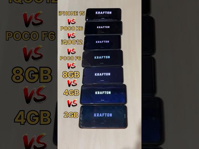 POCO X6 PRO Vs iPHONE 15 PROVs POCO F6 PRO VsiQOO 12Vs 8GBvs4GBVs-PUBG TEST #pocox6pro #iPhone