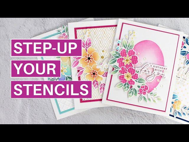 STEPPED-UP Stencils: Curved Floral Bundle with Gina K Designs