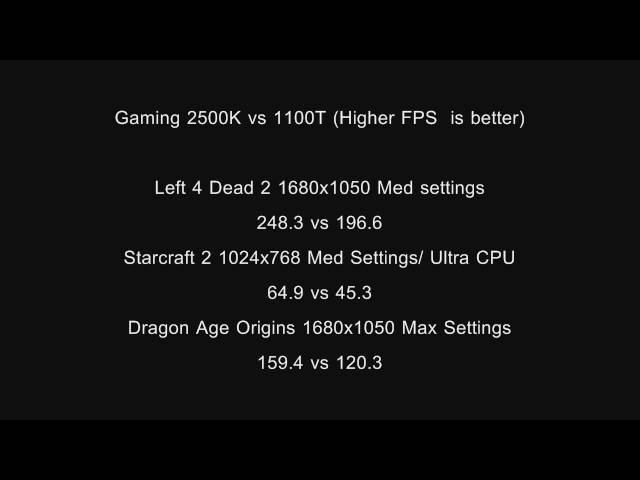 Intel 2500K vs AMD 1100T
