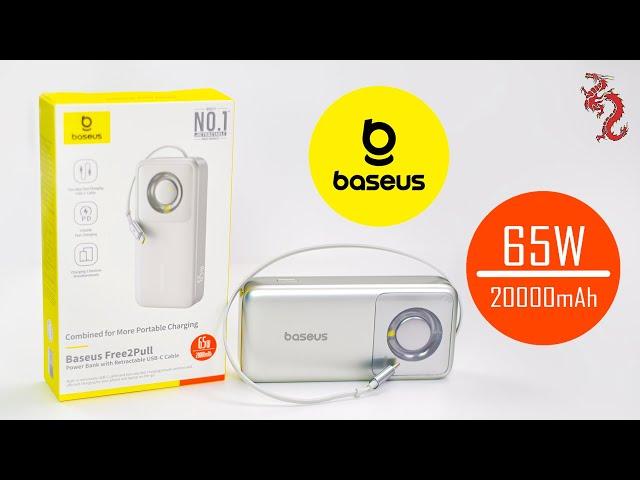 МОЩНЫЙ Power банк с ВСТРОЕННЫМ кабелем //Baseus 20000mAh 65w