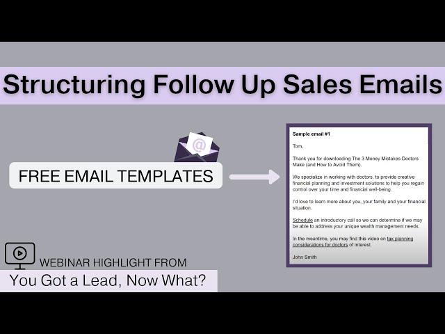 HOW TO WRITE A FOLLOW UP SALES EMAIL as a Financial Advisor (4 Email Templates included!)