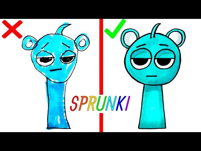 How to draw Sky Sprunki correctly and incorrectly