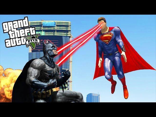 GTA 5 Mods - SUPERMAN VS BATMAN (GTA 5 Mods Gameplay)