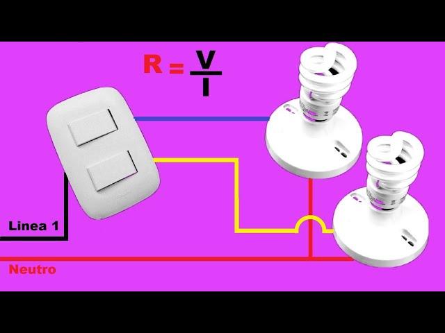 COMO CONECTAR 2 FOCOS con Interuptor Doble - 2020  - Como Conectar Dos Focos.