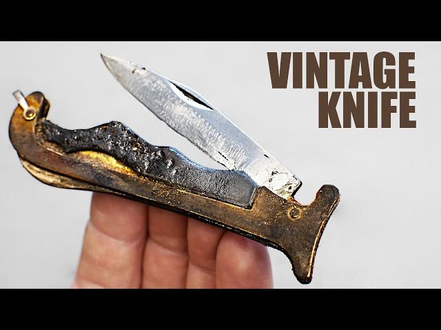 Beautiful Vintage Pocket Knife Restoration ASMR. Scales From Maple Burl