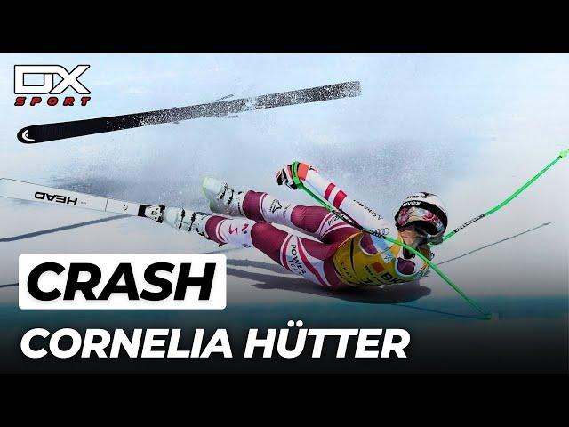 Alpine Ski Cornelia Hütter HUGE CRASH at Crans Montana | Downhill | 2022 