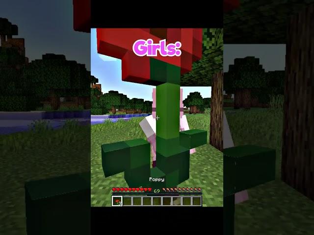 How GIRLS vs BOYS play Minecraft  #shorts