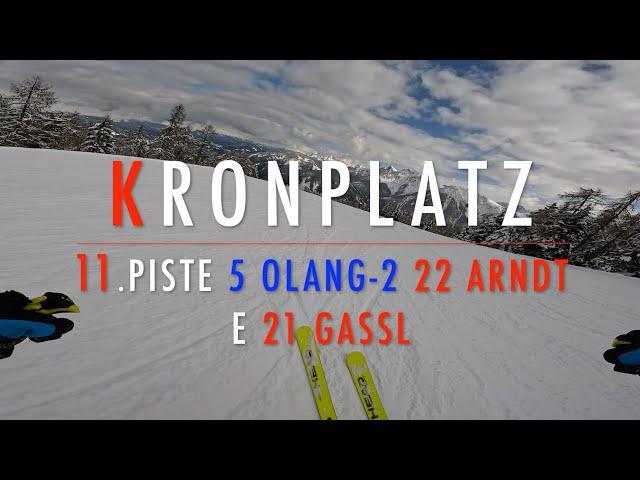 4K  KRONPLATZ SKI  11. Piste 5 Olang (blu) 22 Arndt e 21 Gassl (rosse)  Day 2  7.3.2024