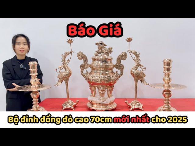 "Báo Giá Bộ Đỉnh Đồng Đỏ Cao 70cm 2025 – Tuyệt Tác Thờ Cúng