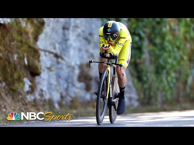 Jonas Vingegaard narrowly avoids disaster near the end of Stage 20 | Cycling on NBC Sports