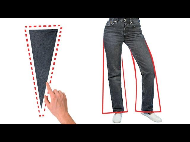 Easy sewing trick - how to turn skinny jeans into wide legs! Miarti ️