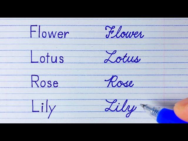 How to write Flowers name in English | Print Handwriting & Cursive Handwriting |Handwriting practice