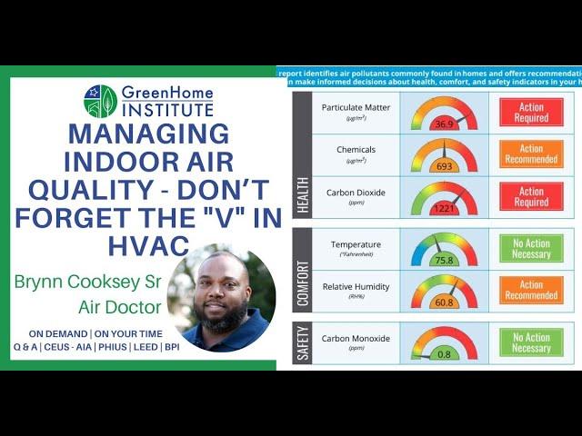 Managing Indoor Air Quality - Don't forget the "V" in HVAC